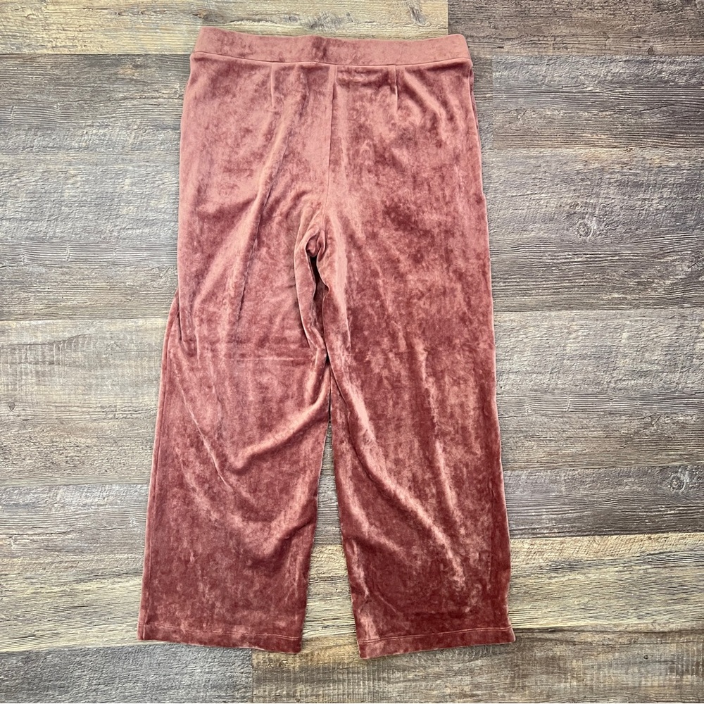 J. Jill pink velvet wide leg casual lounge pants size medium M? B169 - Picture 3 of 3